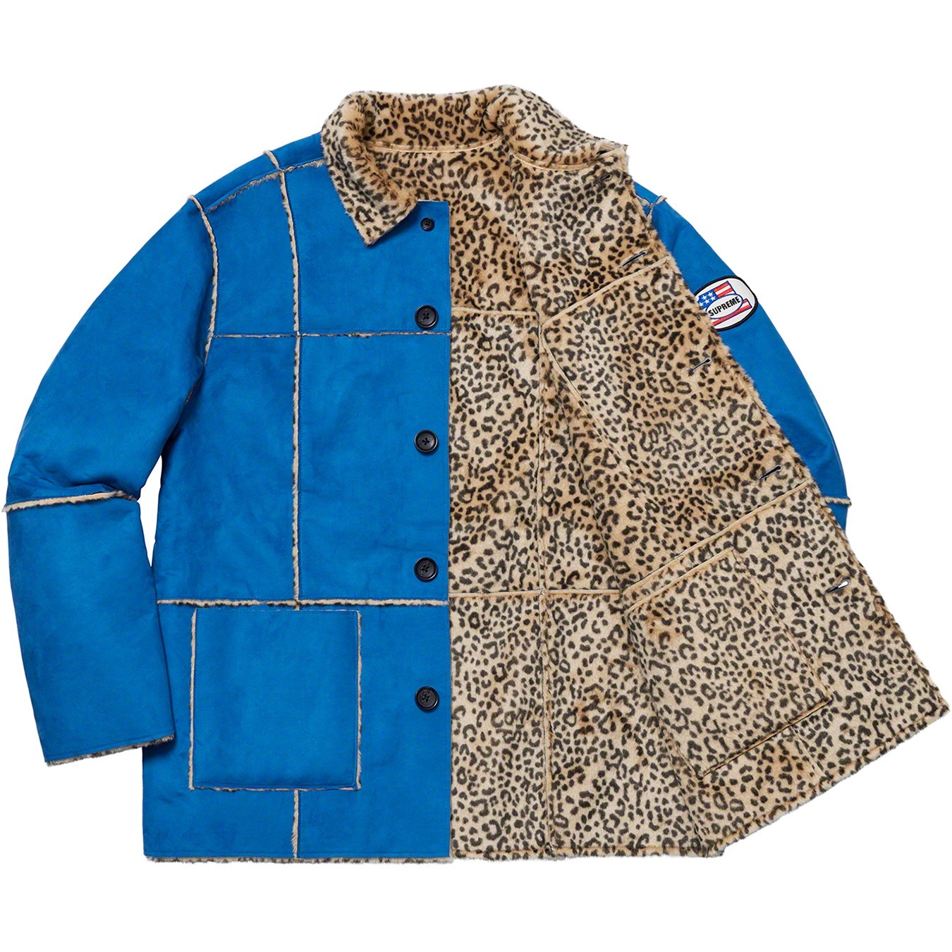 Reversible Faux Suede Leopard Coat view 9